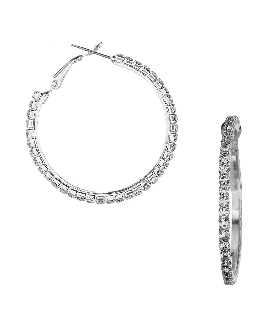 Cezanne Medium Crystal Rhinestone Hoop Earrings