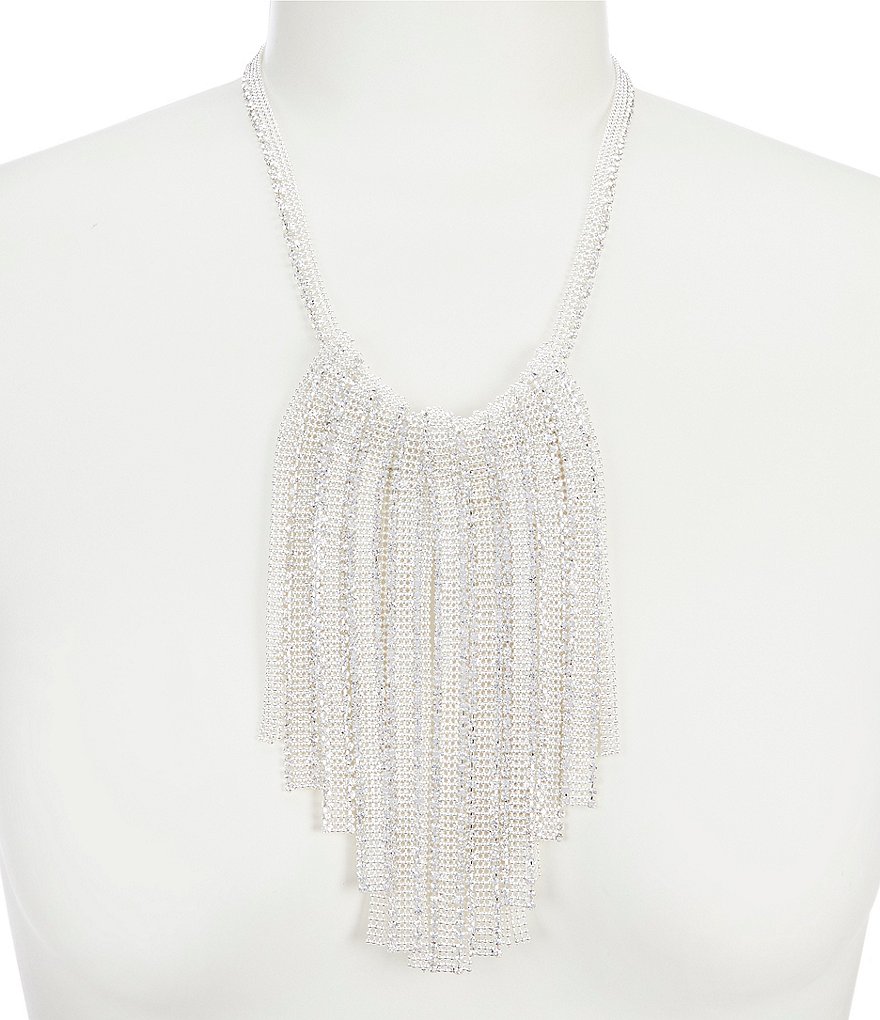 Cezanne Mesh Fringe Statement Necklace