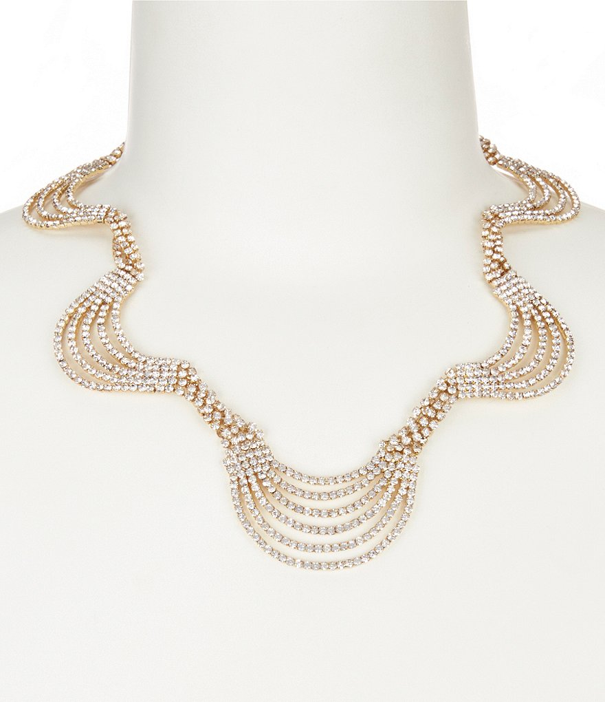 Cezanne Multiple Rhinestone Weave Necklace