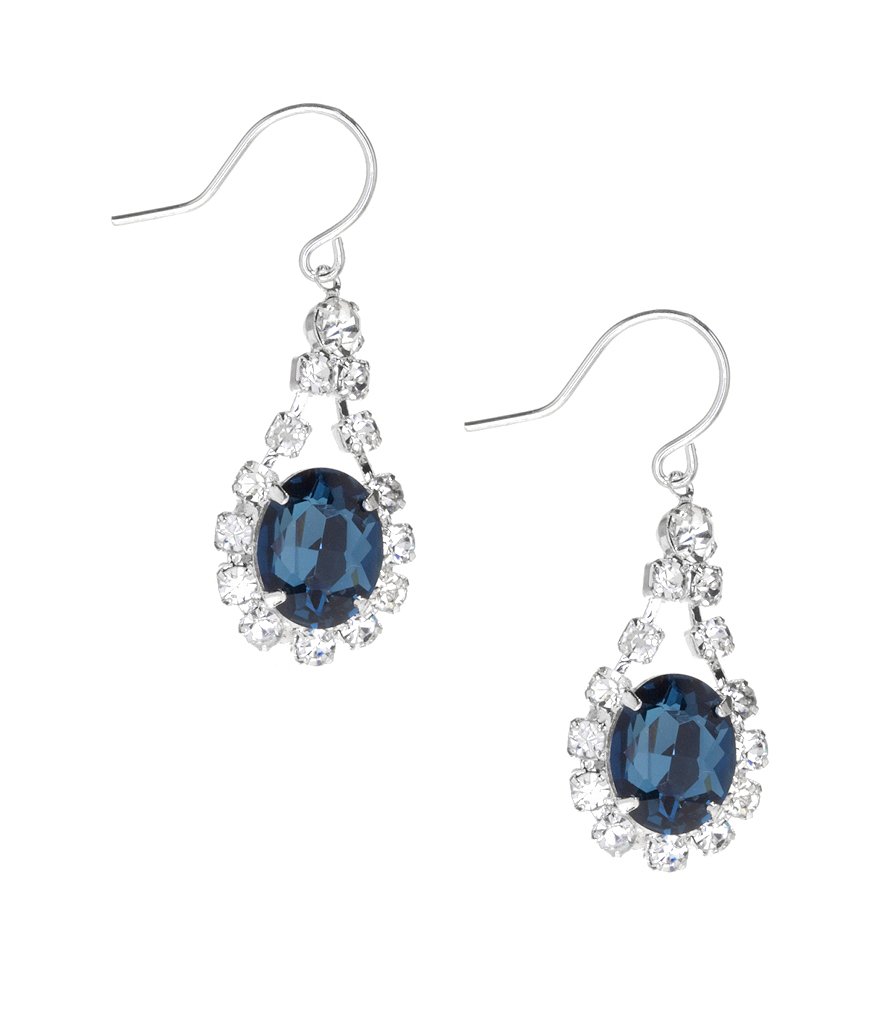 Cezanne Oval Rhinestone Drop Statement Earrings