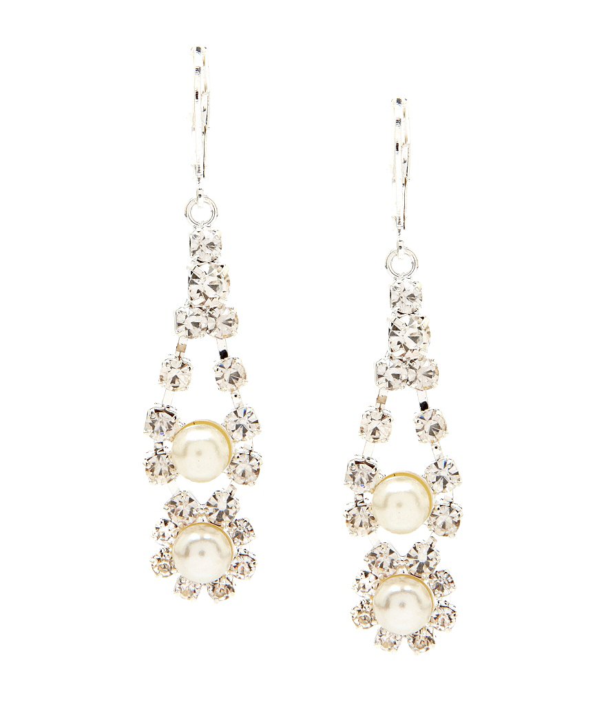Cezanne Faux-Pearl & Rhinestone Drop Earrings