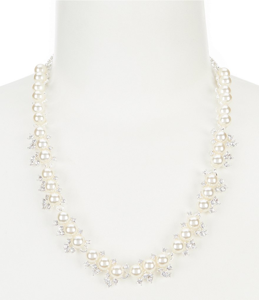 Cezanne Regal Faux-Pearl & Rhinestone Collar Necklace