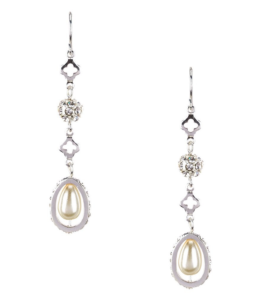 Cezanne Rosary Link Faux-Pearl Drop Earrings
