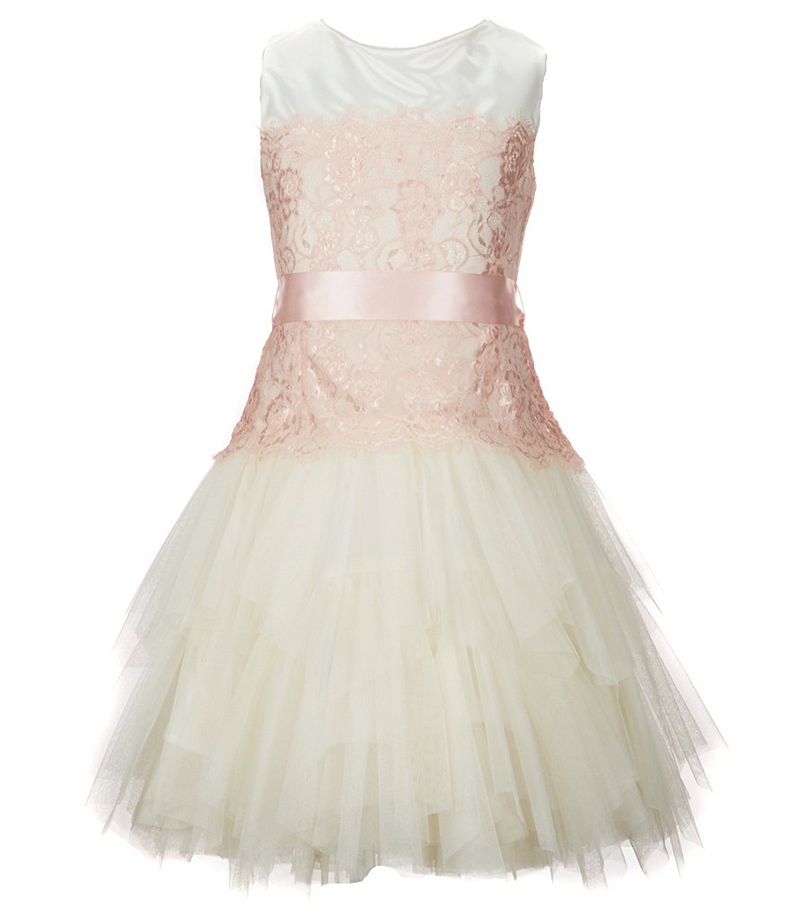 Chantilly Place Big Girls 7-16 Sleeveless Lace-Accented Dress