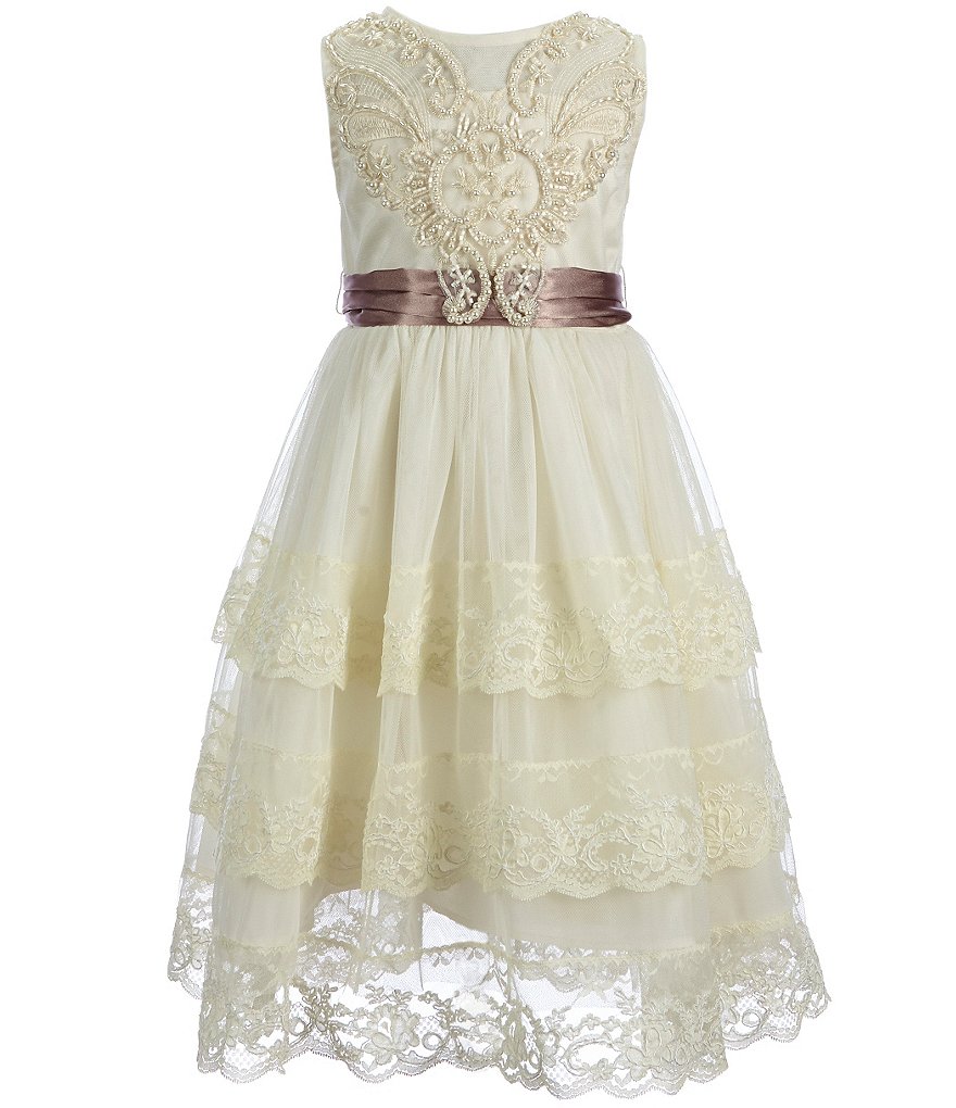 Chantilly Place Little Girls 2T-6X Lace Medallion Dress