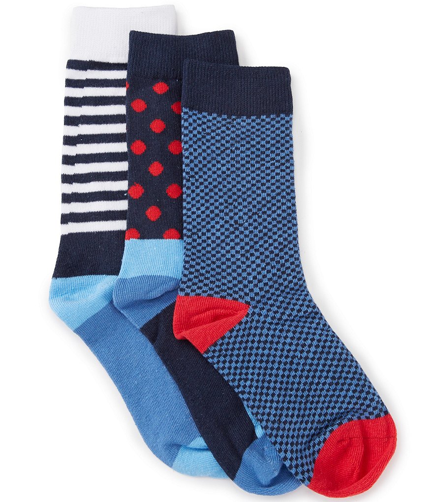 Class Club 3-Pack Assorted Crew Dress Socks