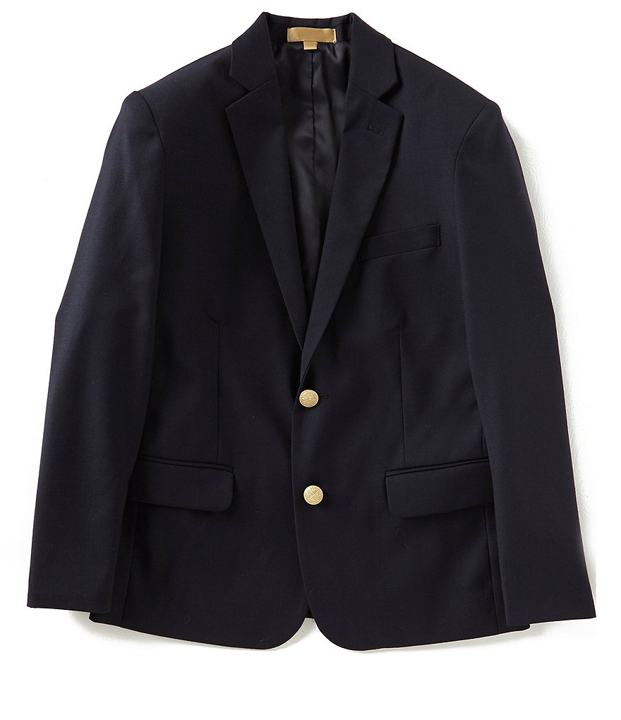 Class Club Gold Label Big Boy 10-20 Husky Fit Brass Button Navy Blazer