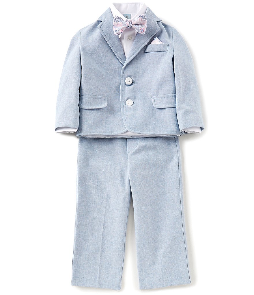 Class Club Little Boys 2T-7 Button-Down Shirt, Jacket, Pants, & Floral Bow Tie 4-Piece Suit Set