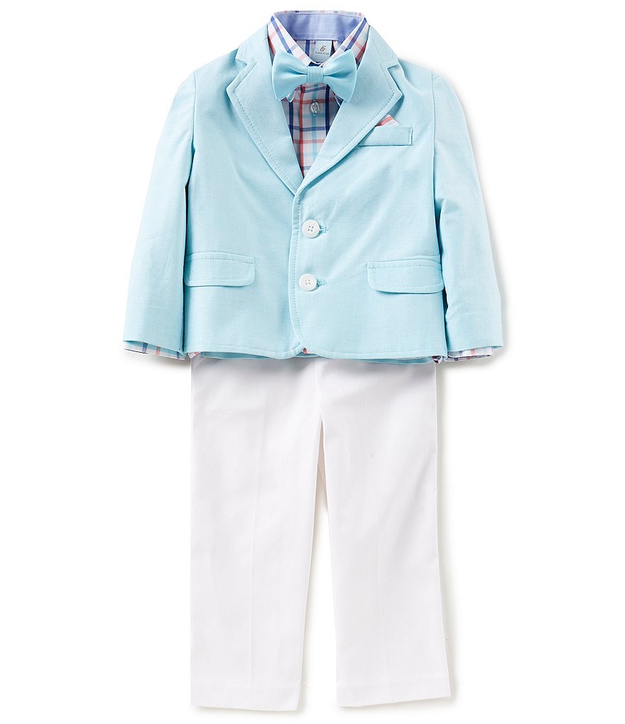 Class Club Little Boys 2T-7 Plaid Button-Down Shirt, Jacket, Pants, & Bow Tie 4-Piece Suit Set