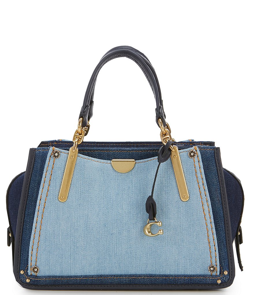 COACH Dreamer 21 Colorblock Denim Satchel