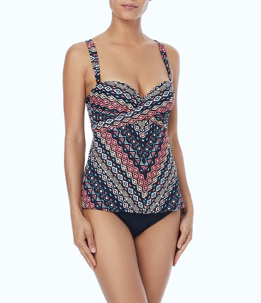 Coco Reef Golden Canyon Bra Sized C, D, DD Underwire Five Way Tankini Swimsuit Top