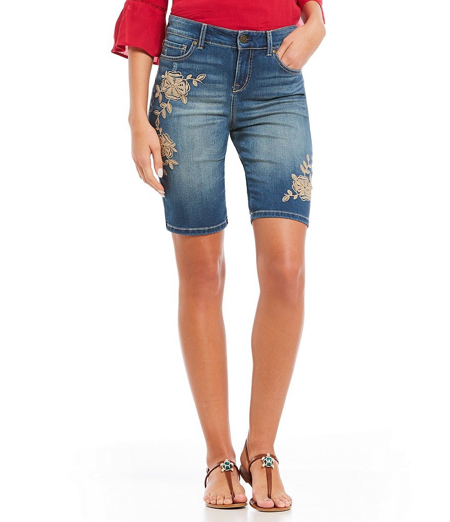 Code Bleu Chelsea Floral Embroidered Bermuda Shorts
