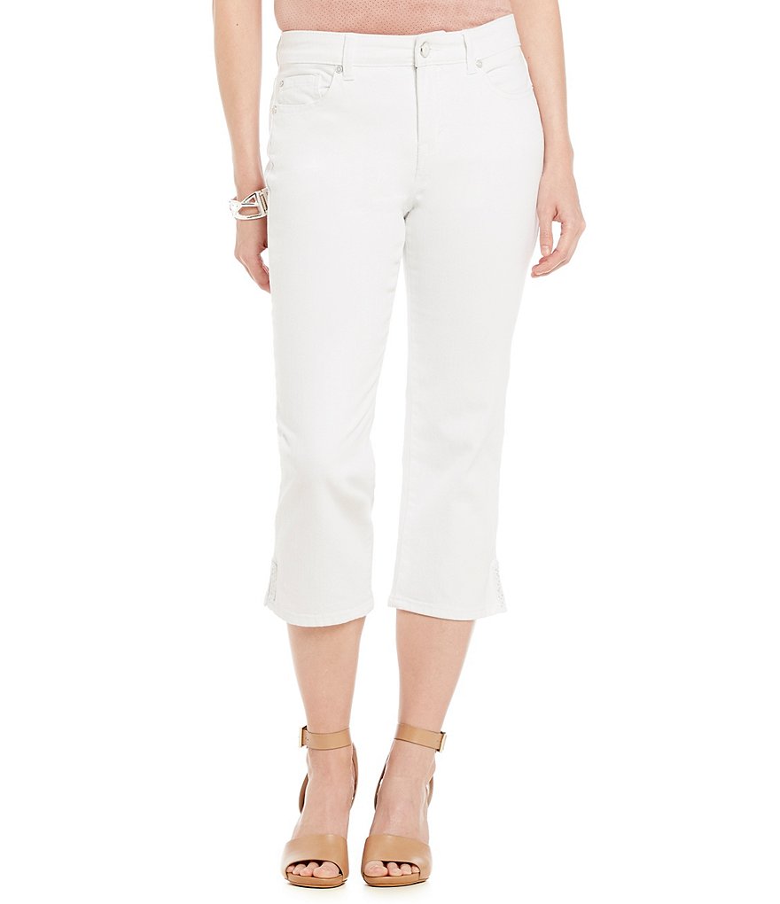 Code Bleu Gwen Diamond Bling-Embellished Capri Jeans