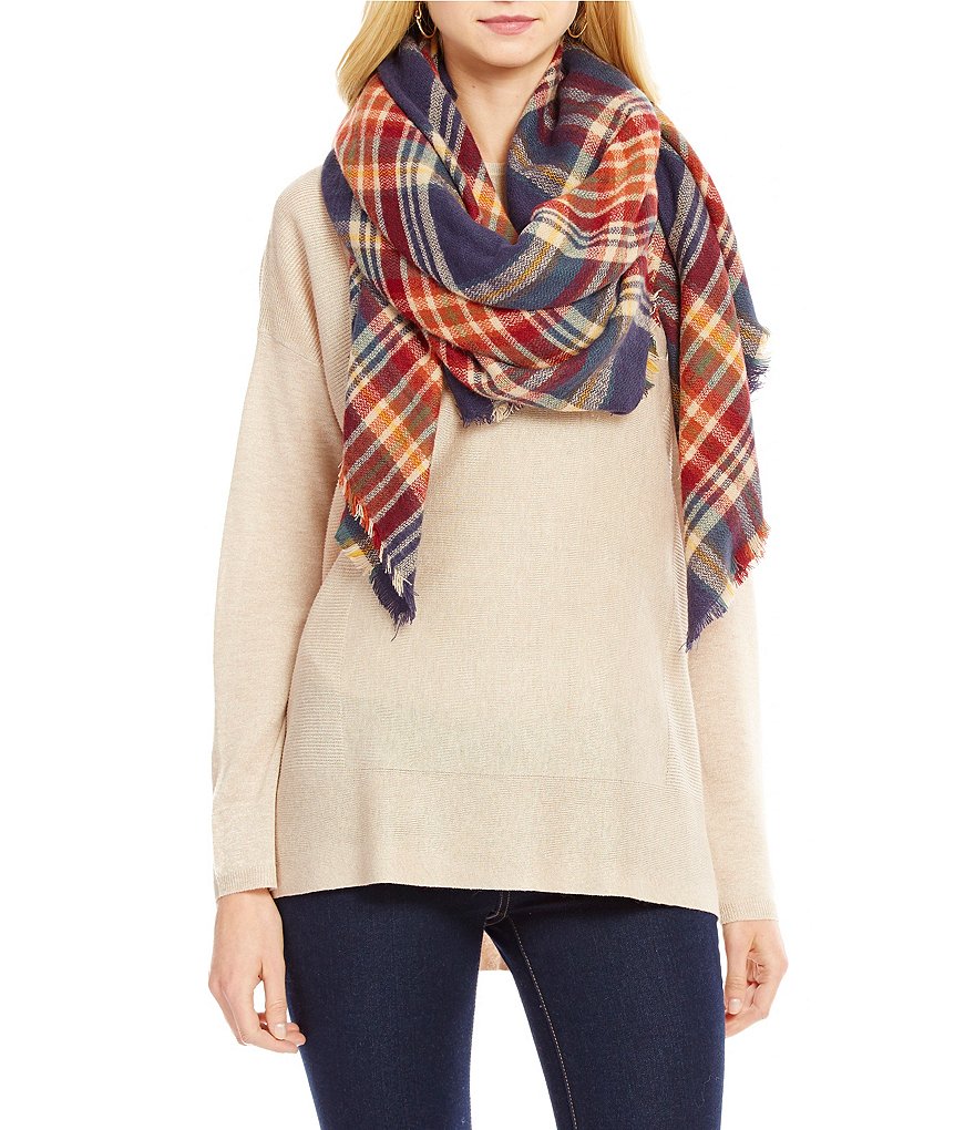 Collection 18 College Plaid Runway Blanket Wrap