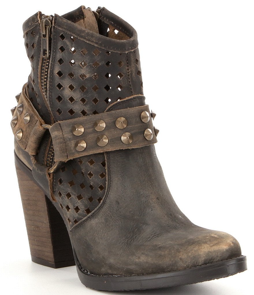 Coolway Aviva Studded Harness Block Heel Booties