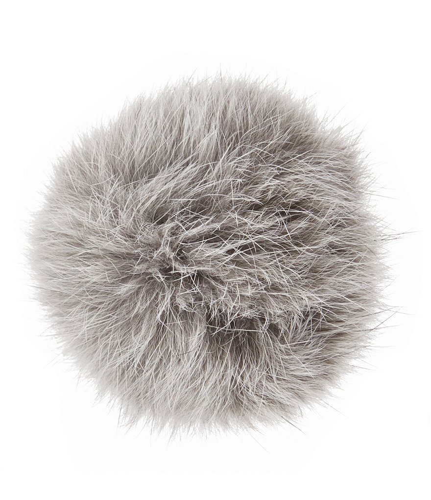 Copper Key Rabbit Fur Pom-Pom Hair Clip