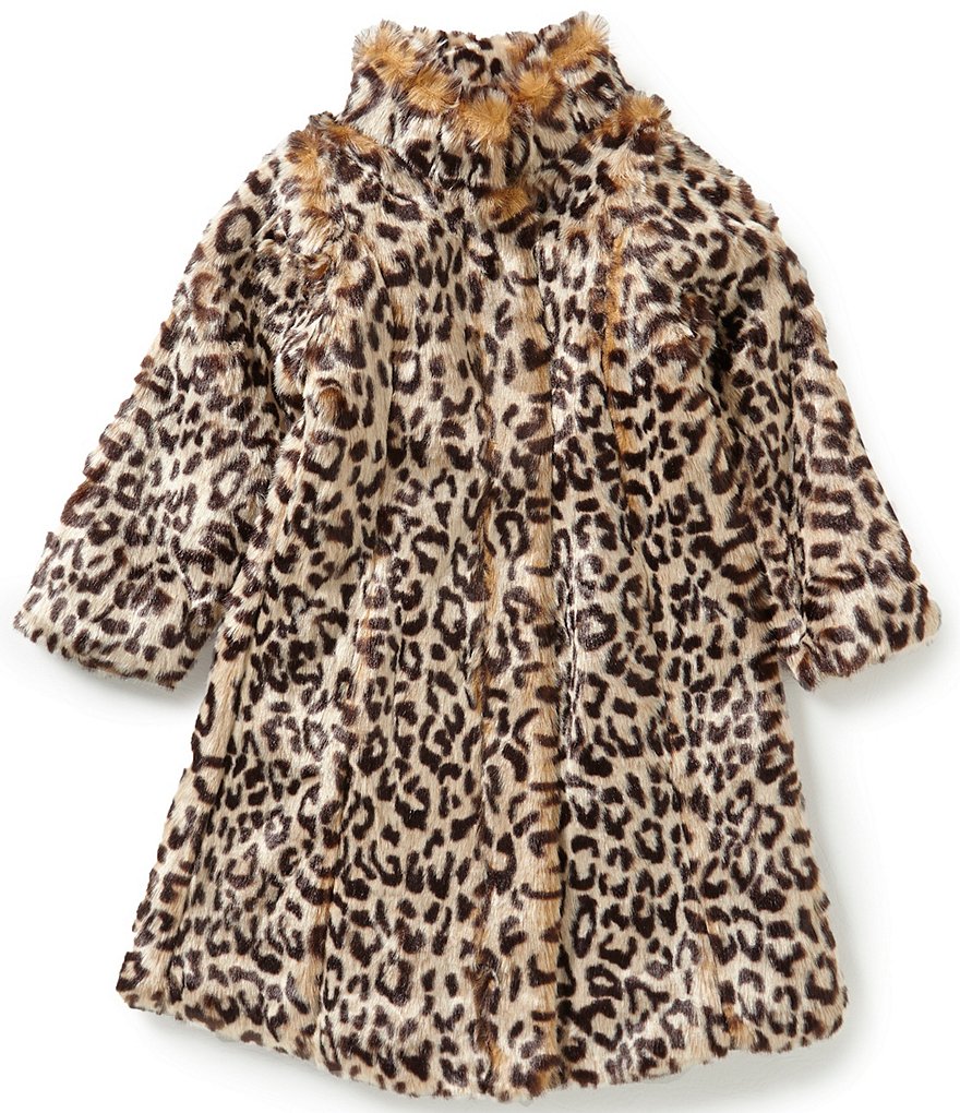 Copper Key Little Girls 2T-6X Plush Leopard Faux-Fur Jacket