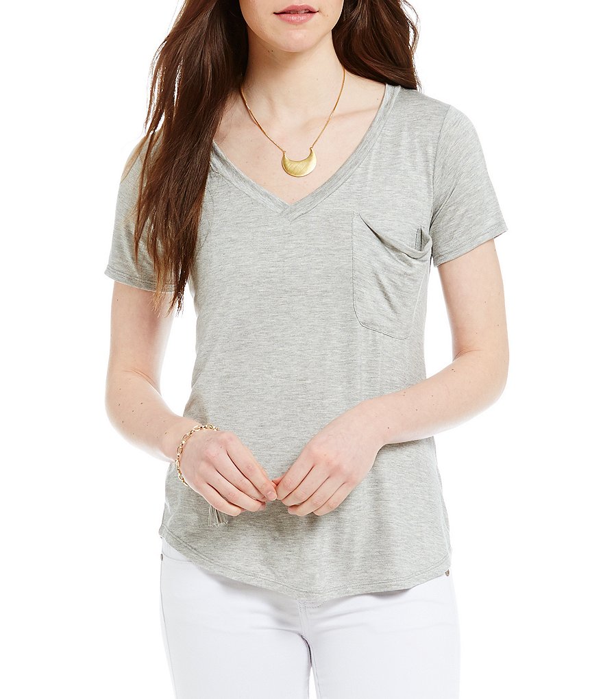 Copper Key V-Neck Pocket Knit Tee