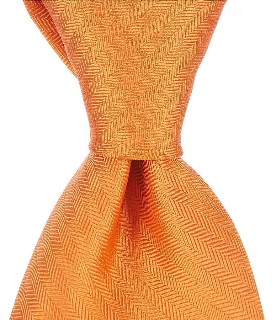 Cremieux Big & Tall Herringbone Solid Traditional 3 3/8#double; Silk Tie
