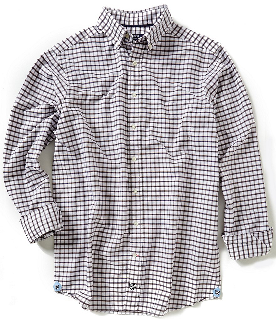 Cremieux Big & Tall Long-Sleeve Check Oxford Woven Shirt