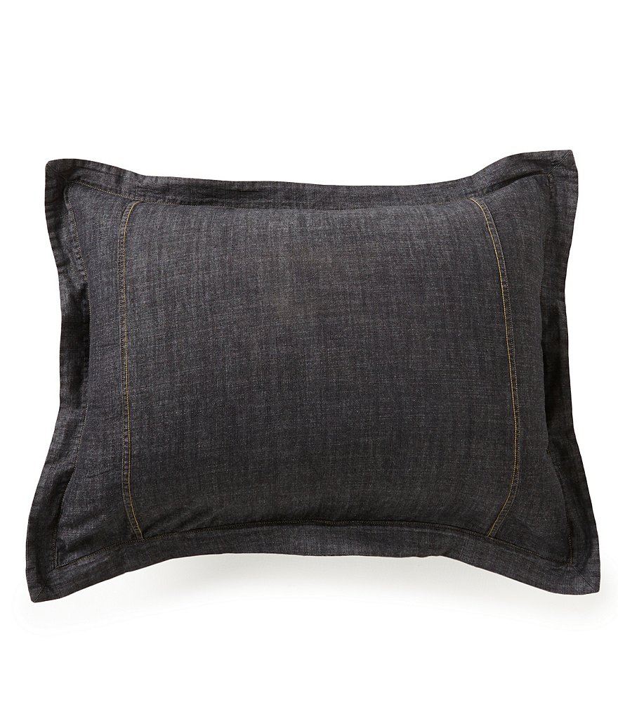 Cremieux Black Denim Sham