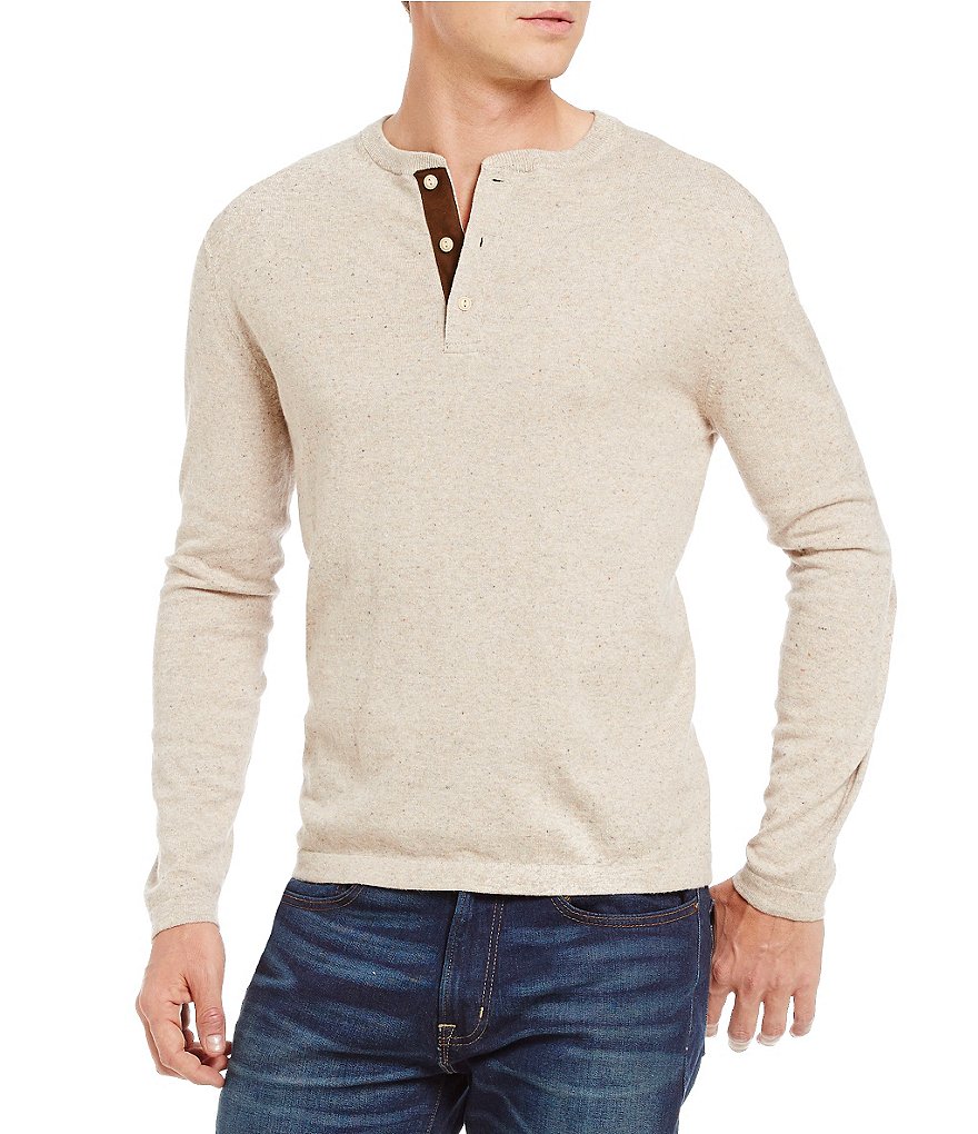 Cremieux Cotton Cashmere Long-Sleeve Henley Shirt