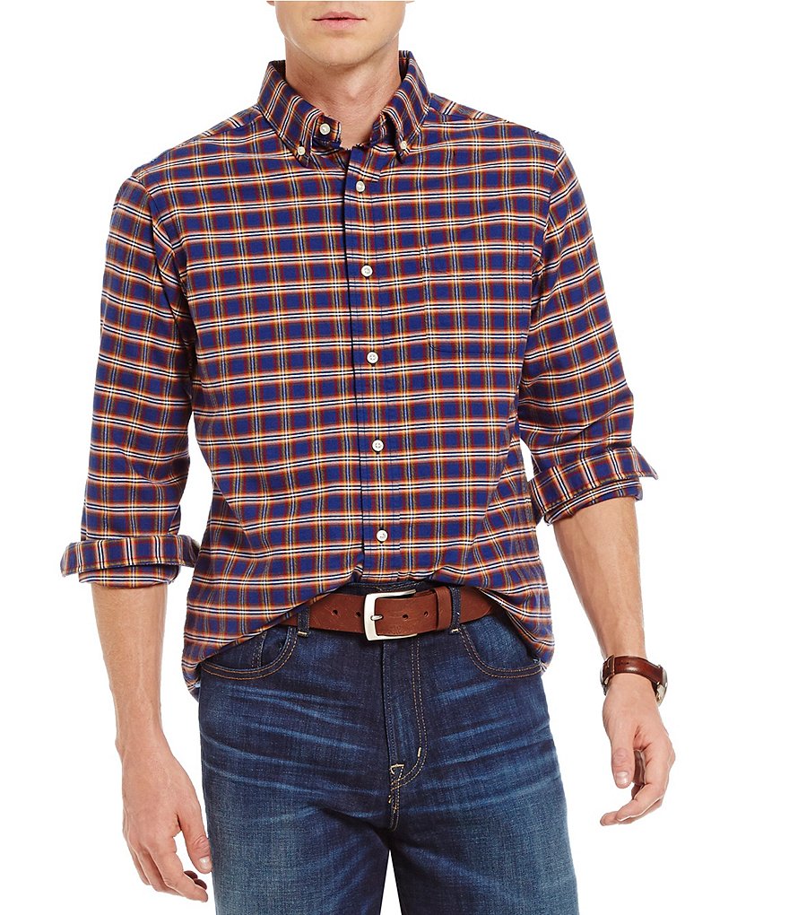 Cremieux Long-Sleeve Plaid Oxford Woven Shirt