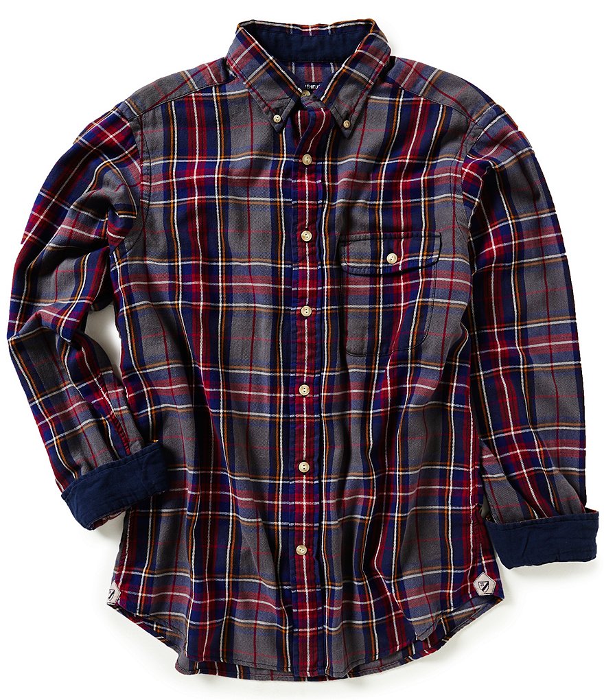 Cremieux Long-Sleeve Elbow Patch Plaid Vintage Twill Woven Shirt