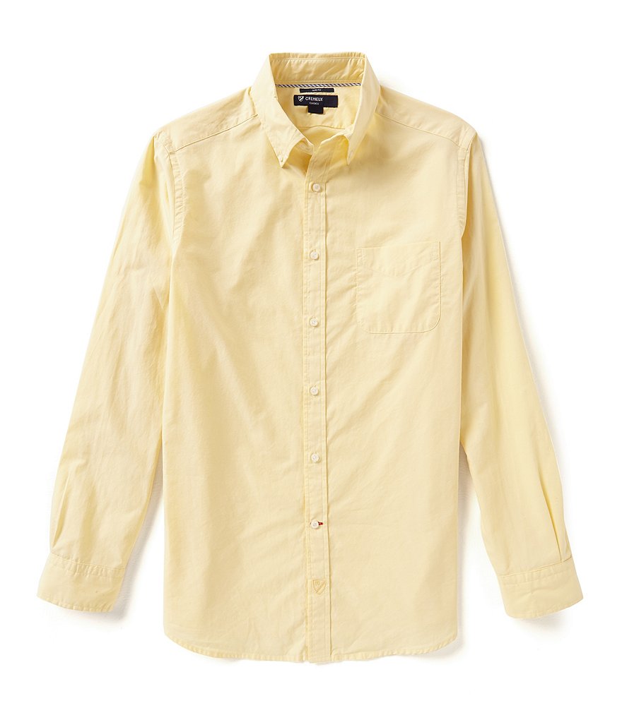 Cremieux Long-Sleeve Slim-Fit Spread Collar Solid Woven Shirt