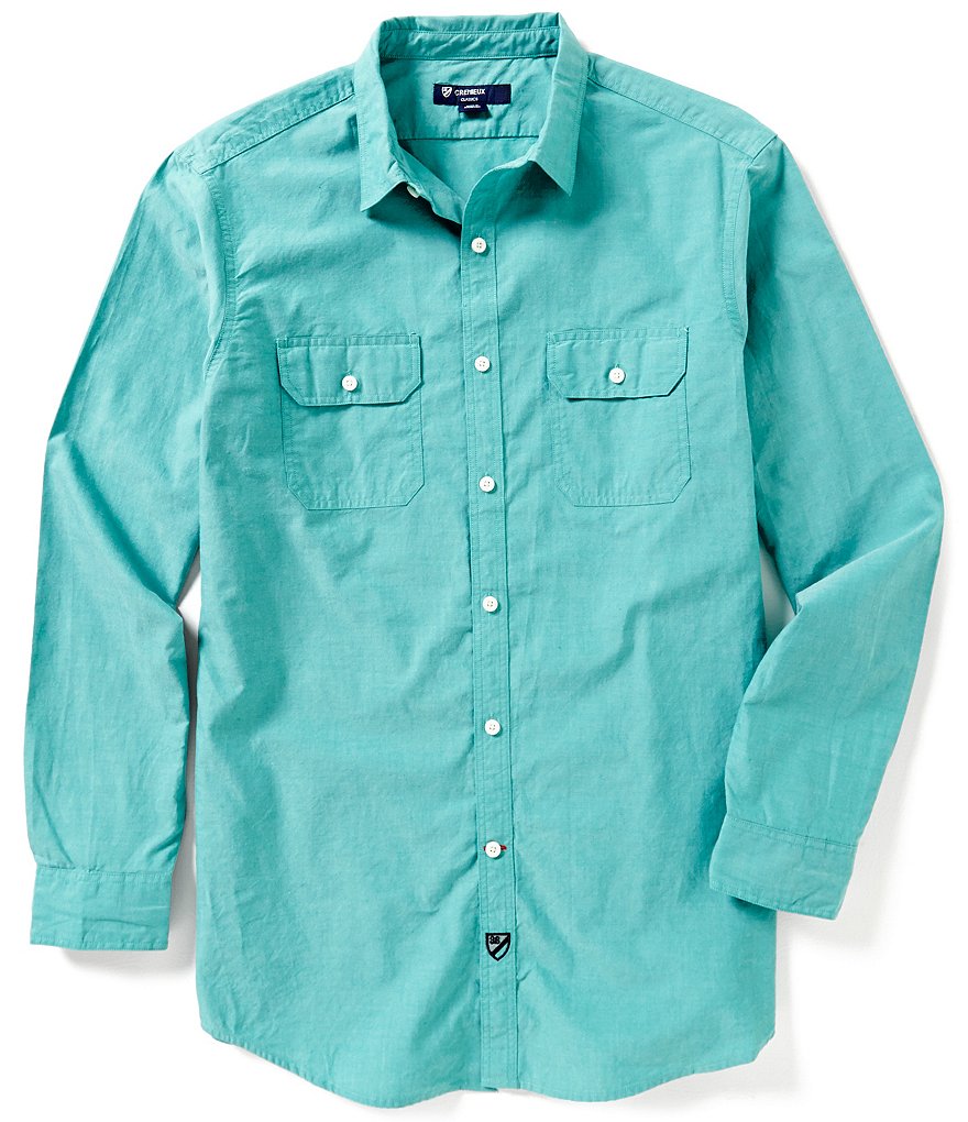 Cremieux Long-Sleeve Solid Pinpoint Woven Shirt