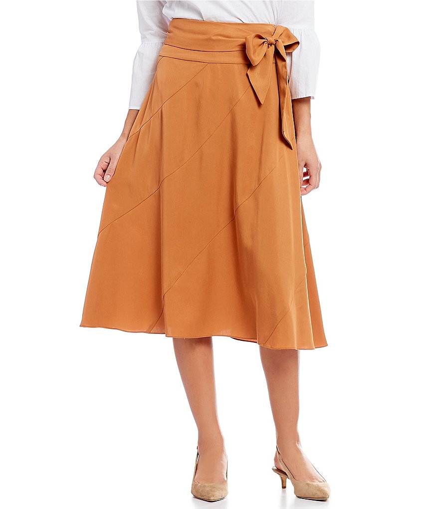 Cremieux Lou Front Bow Midi Skirt