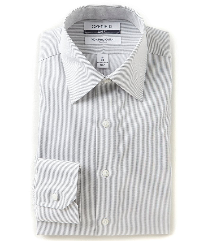 Cremieux Non-Iron Slim-Fit Spread-Collar Striped Dress Shirt