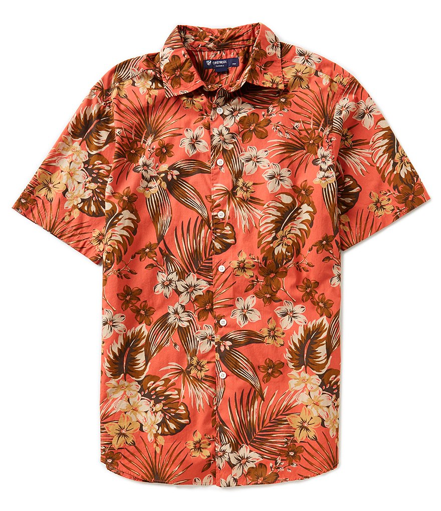 Cremieux Short-Sleeve Leaf Print Woven Shirt