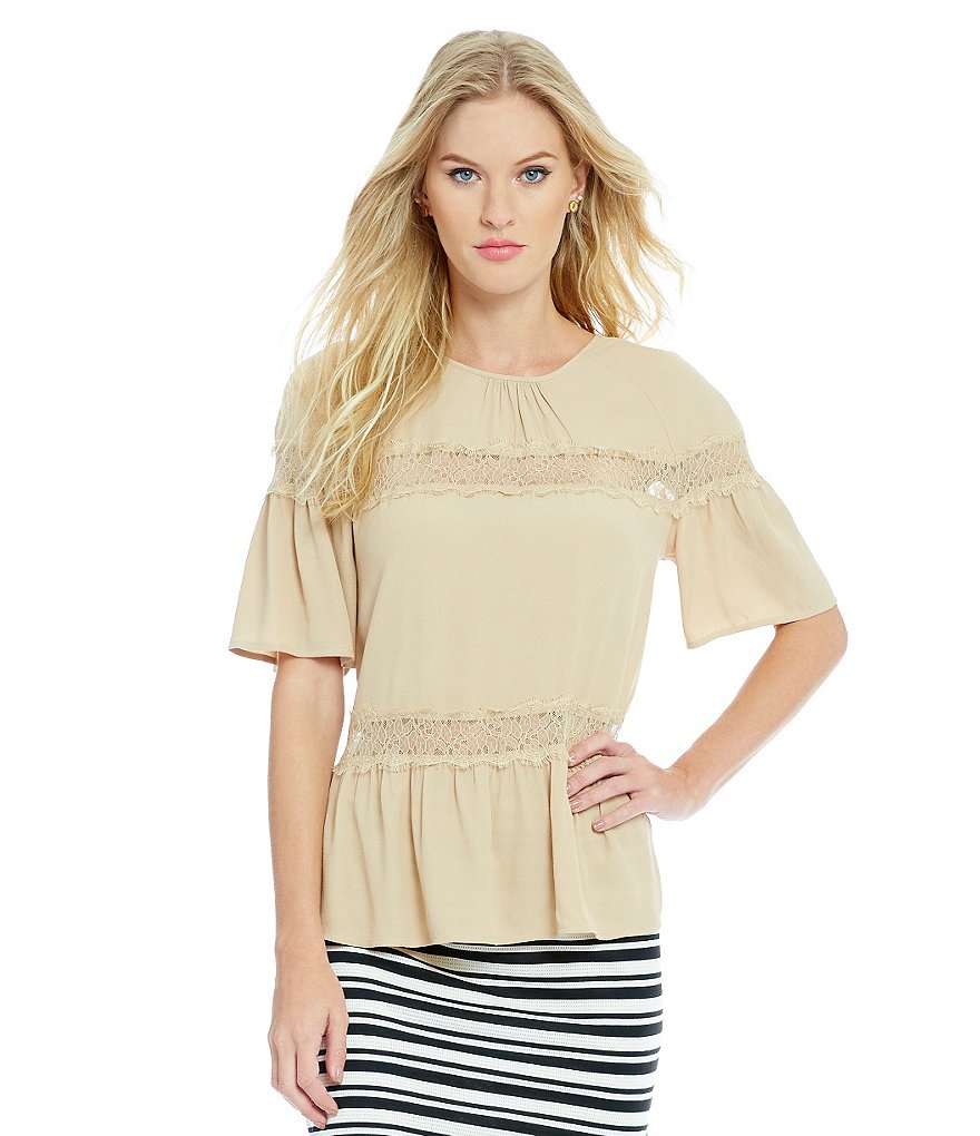 Cremieux Tracey Short Sleeve Lace Blouse