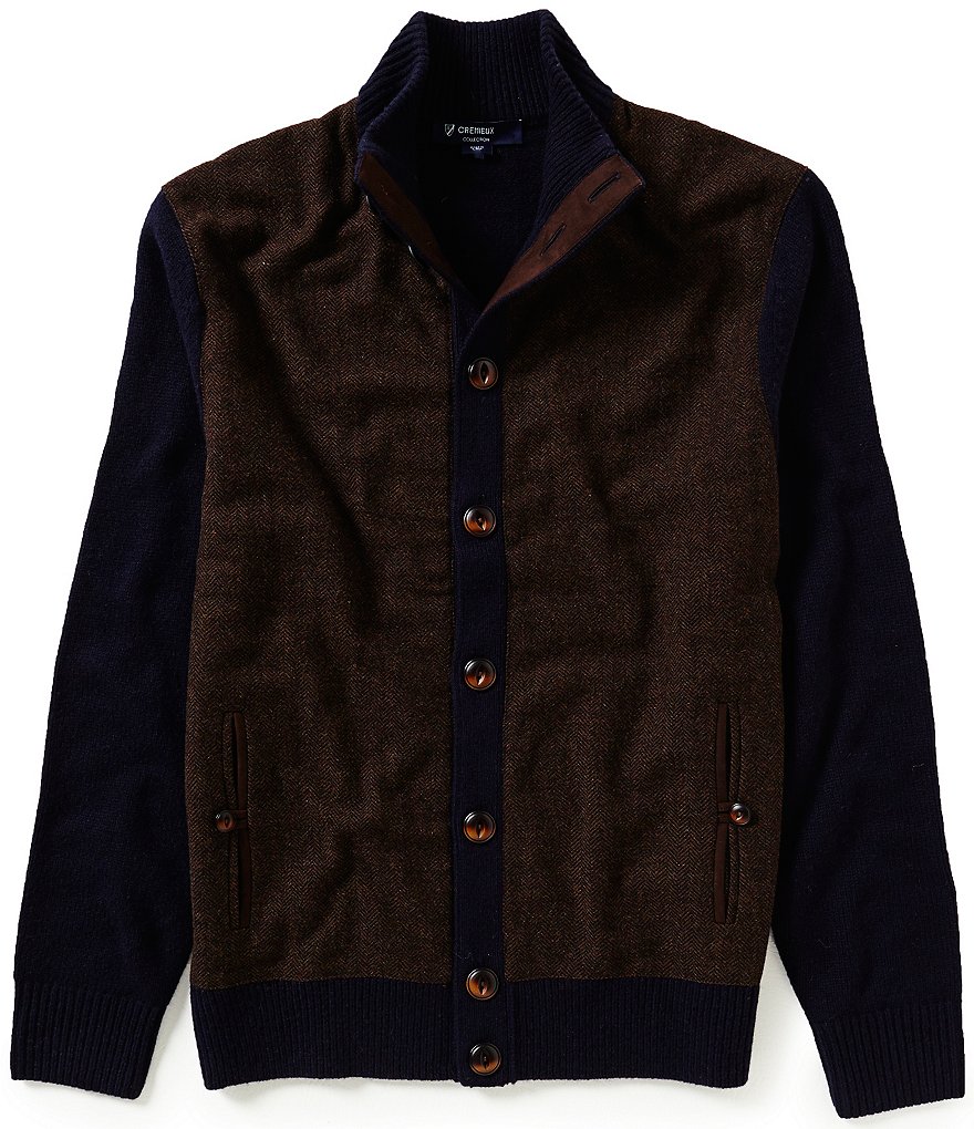 Cremieux Highland Peaks Collection Wool-Blend Herringbone Sweater