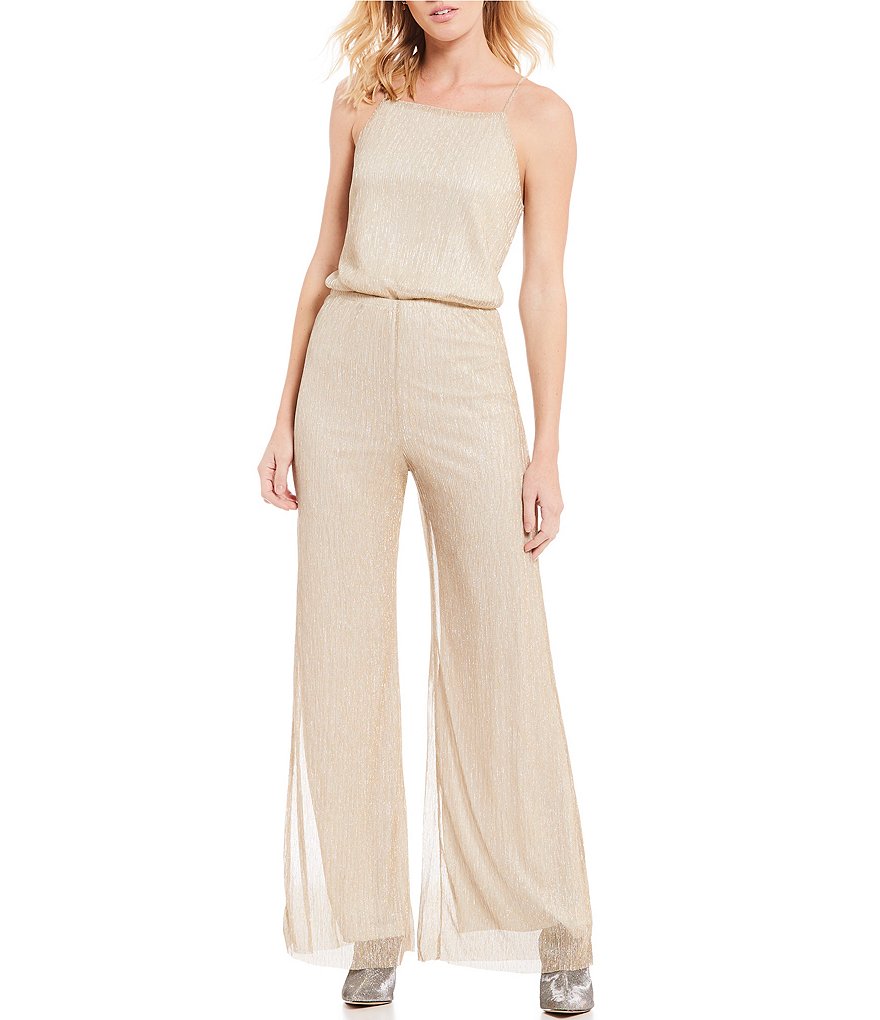 Cupcakes & Cashmere Campbell Metallic Wide Leg Jumpsuit