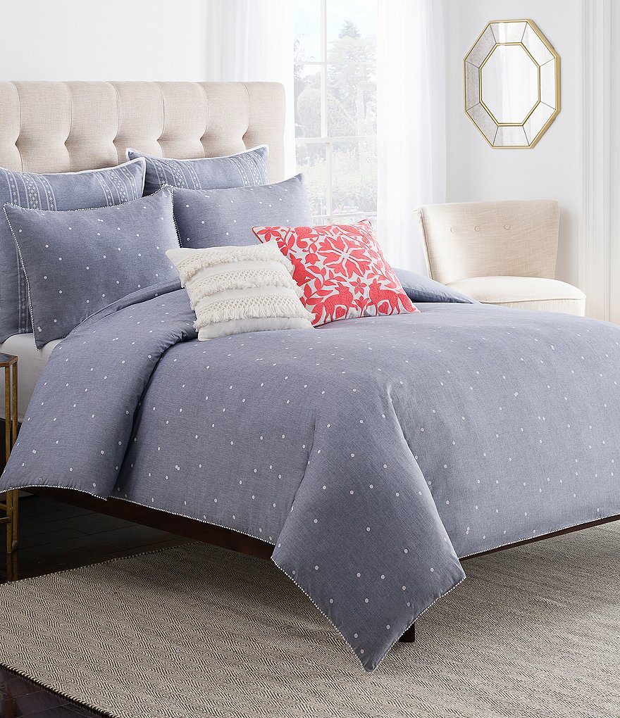 Cupcakes & Cashmere Chambray Dot Duvet