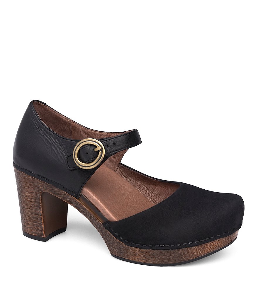 Dansko Dorothy Nubuck Mary Jane d'Orsay Block Heel Pumps