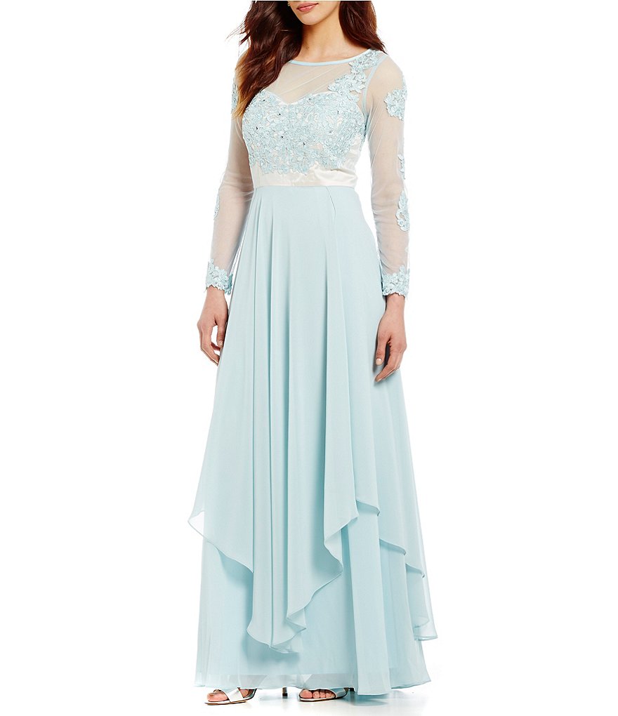 Decode 1.8 Beaded Floral-Lace Illusion Gown