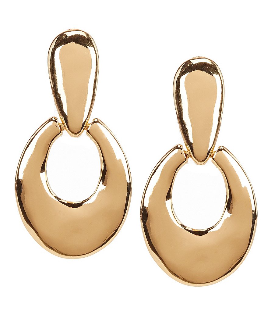 Dillard´s Tailored Hammered Doorknocker Clip-On Earrings