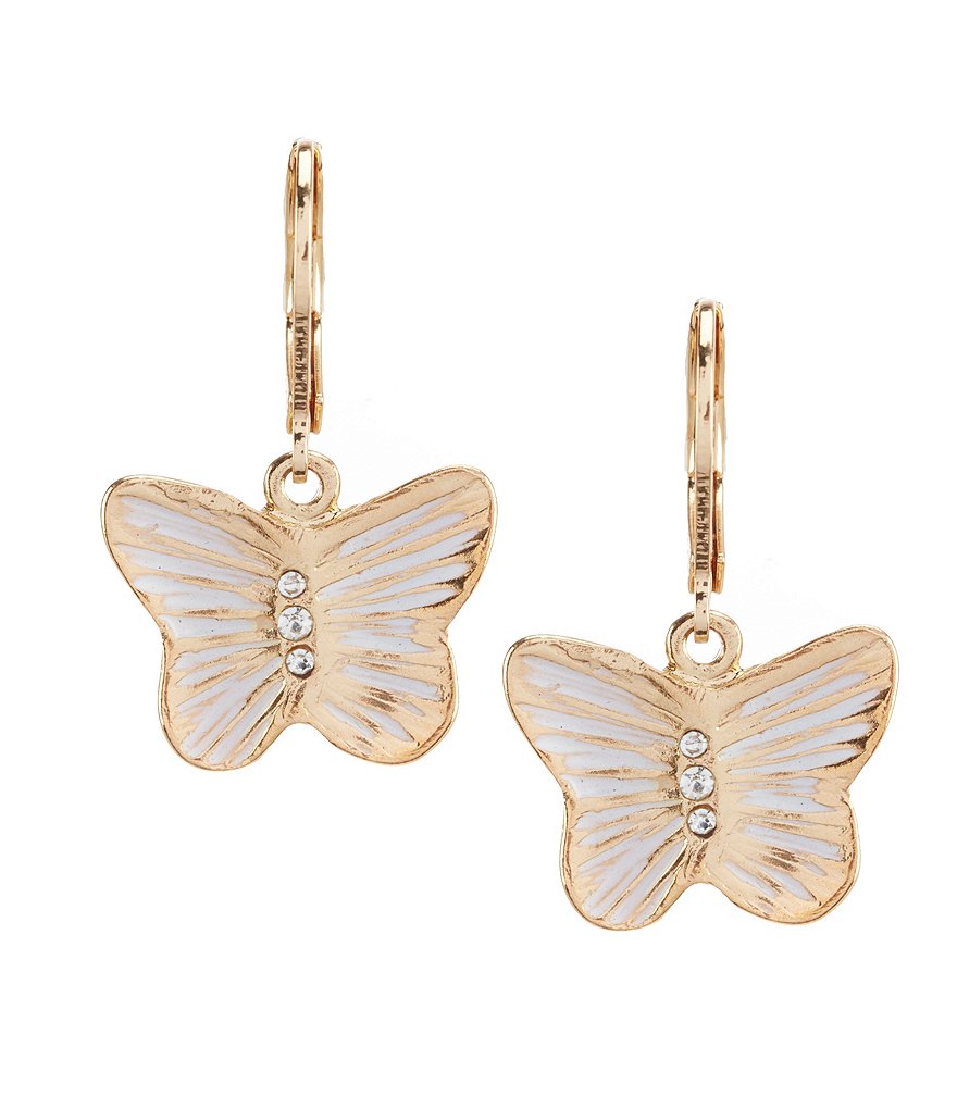 Dillard's Tailored Pavé Butterfly Drop Earrings