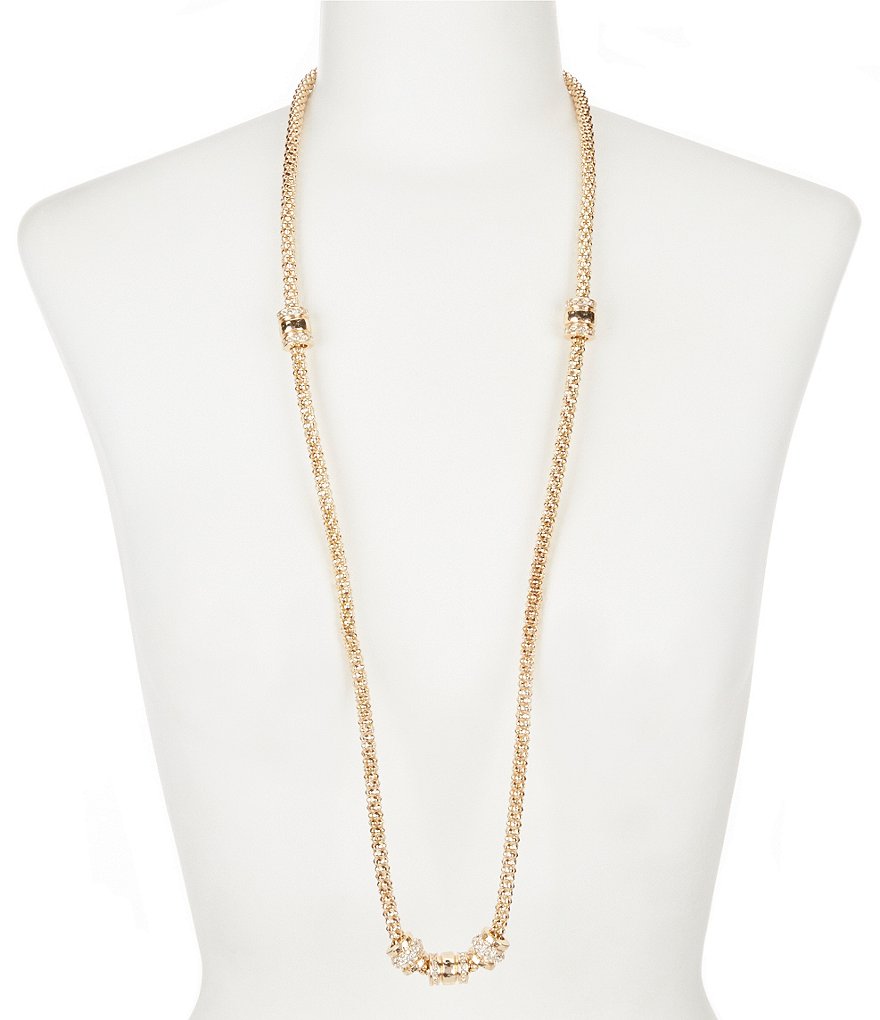 Dillard´s Tailored Pavé Rondelle Long Necklace