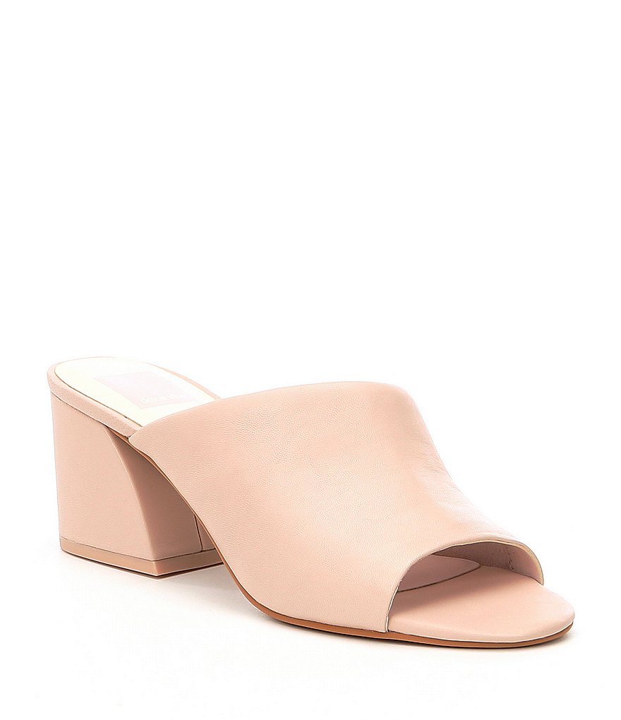 Dolce Vita Juels Leather Block Heel Dress Mules
