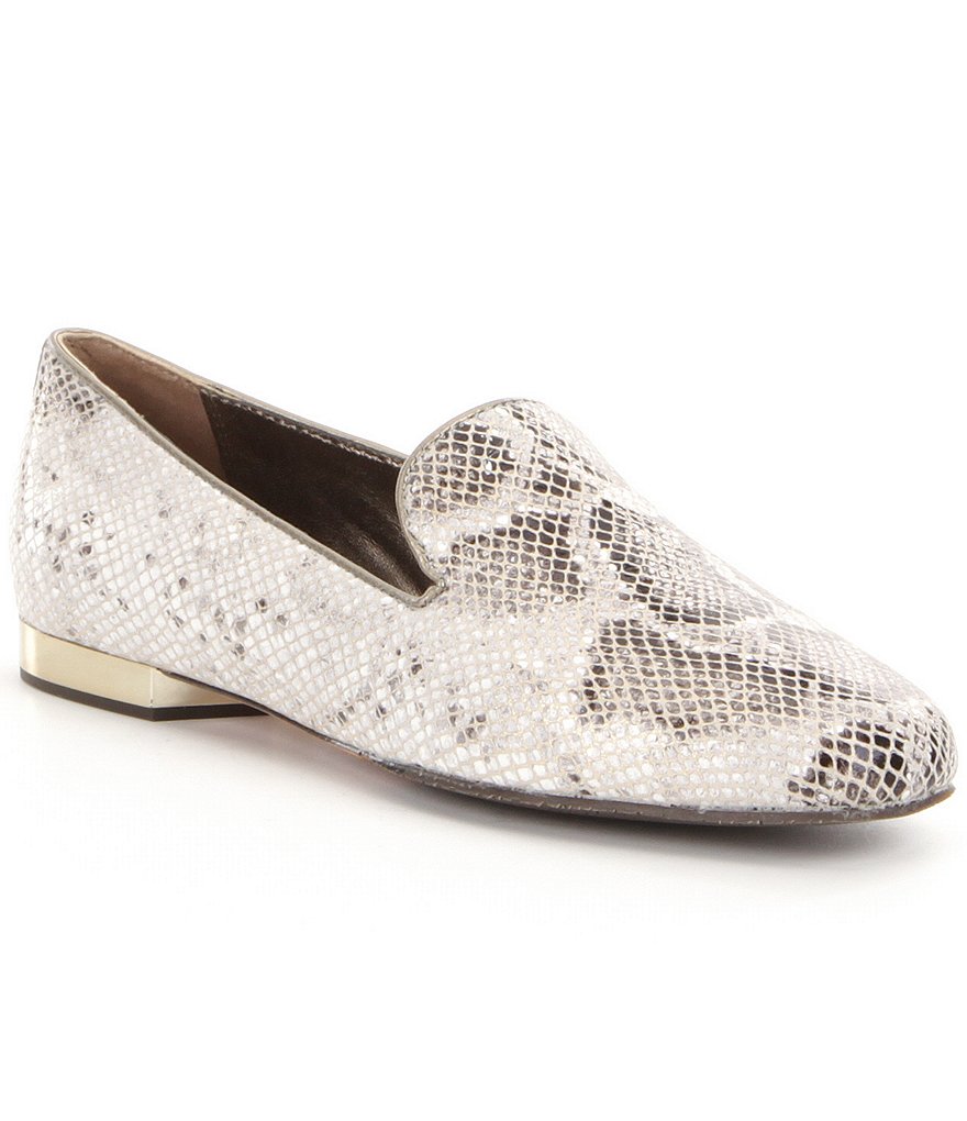 Donald J Pliner Hazel Glitter Python Print Leather Loafers