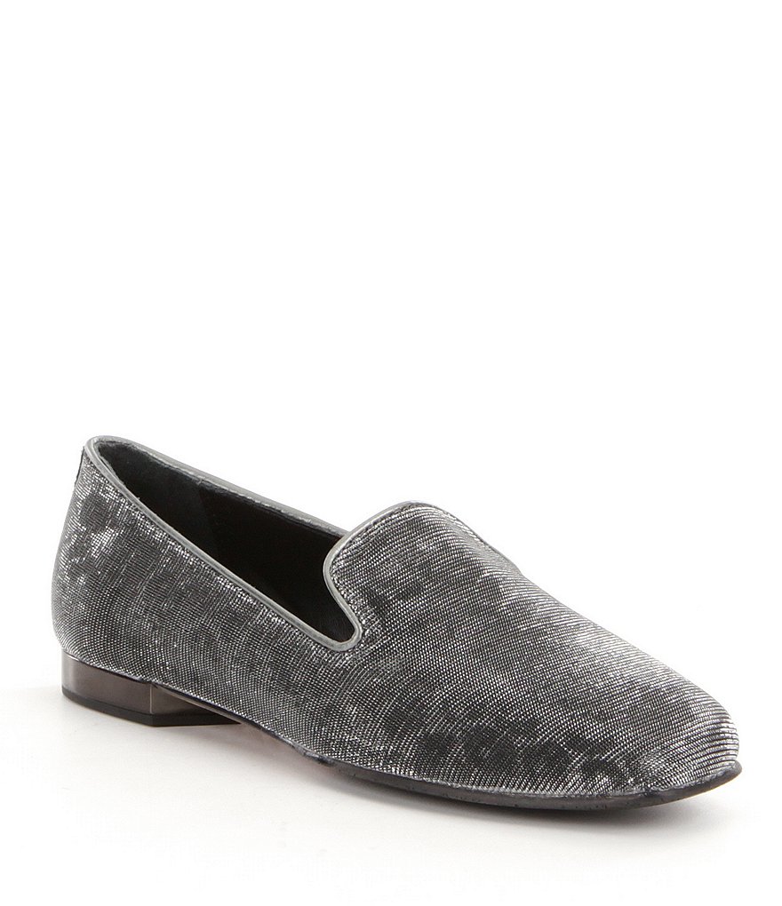 Donald J Pliner Hazel Leopard Print Sparkle Fabric Loafers