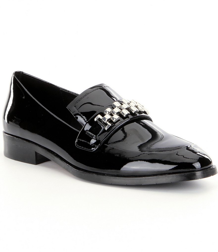 Donald J Pliner Leeza Patent Leather Chain Detail Loafers