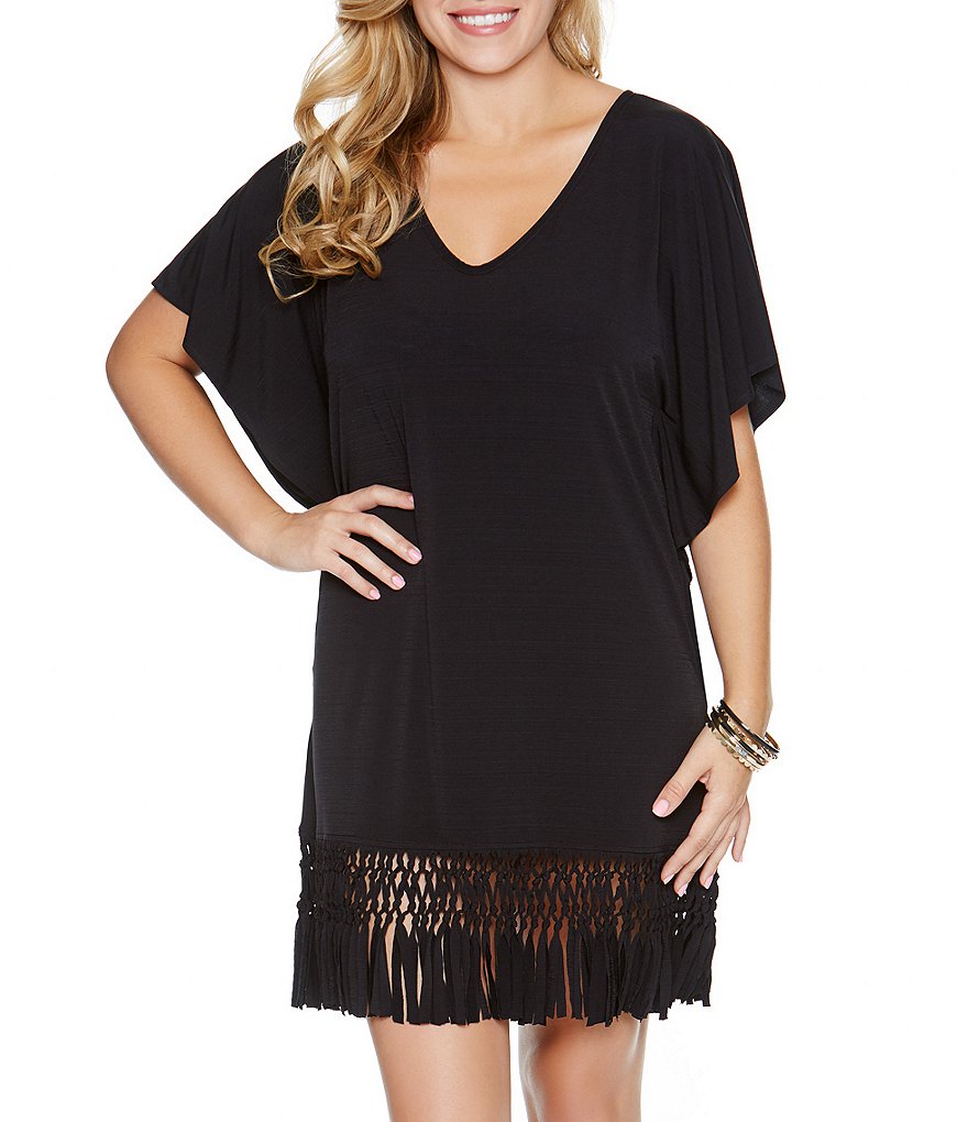 Dotti Beach Blossom Fringe Tunic Cover-up
