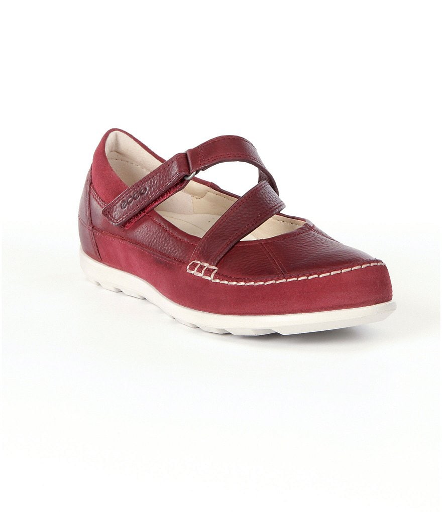 ECCO Cayla Suede & Leather Asymmetrical Criss Cross Mary Jane Casual Flats