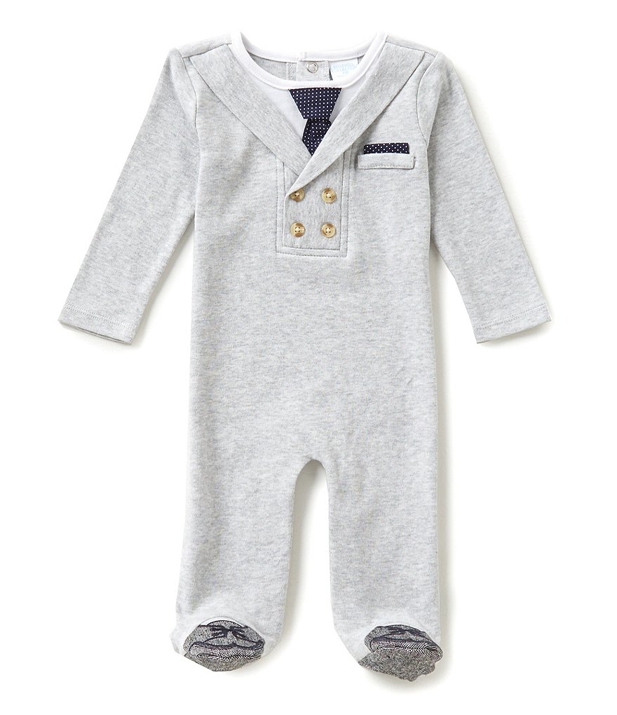 Edgehill Collection Baby Boys Newborn-6 Months Long-Sleeve Footed Coverall