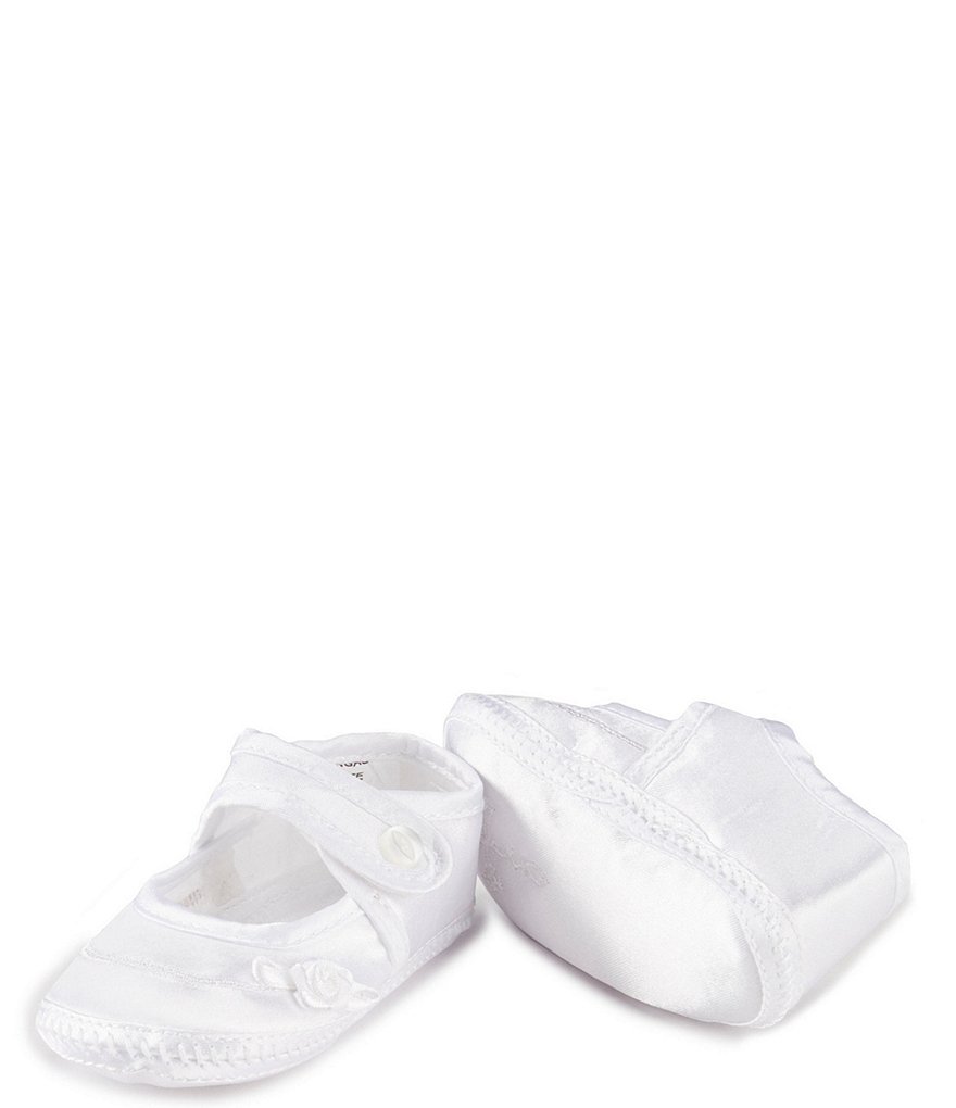 Edgehill Collection Baby Girls' Newborn-9 Months Mary Jane Rosebud Christening Shoes